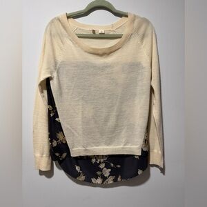 Moth Cream and Black Crewneck